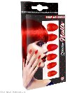 Set da 12 UNGHIE STILETTO ROSSE AUTO-ADESIVE widmann