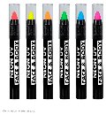 Set da 6 MATITE TRUCCO FLUORESCENTI IN SCATOLA CON FINESTRA (2 rosa fluo, 1 giallo, 1 arancione, 1 verde, 1 blu) - 21 ml widmann