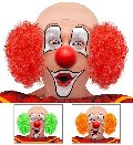 CALOTTA CLOWN LUSSO CON CAPELLI RICCI ass. in 3 colori: 4 rosse, 1 arancione, 1 verde widmann