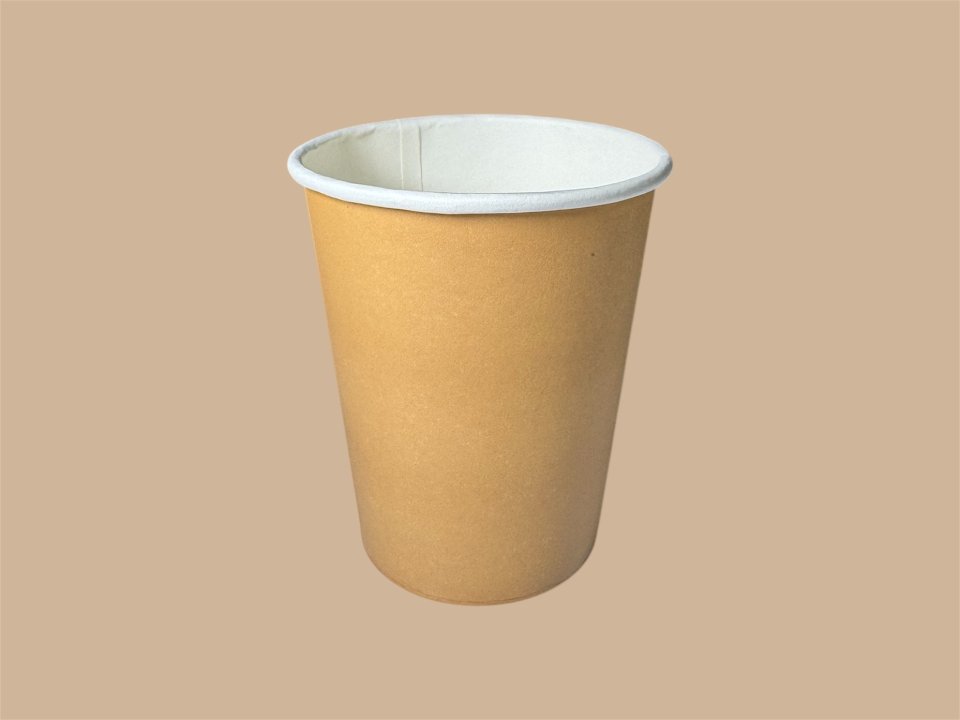 BICCHIERE IN CARTONCINO, 1000 PZ happiness avana/bianco