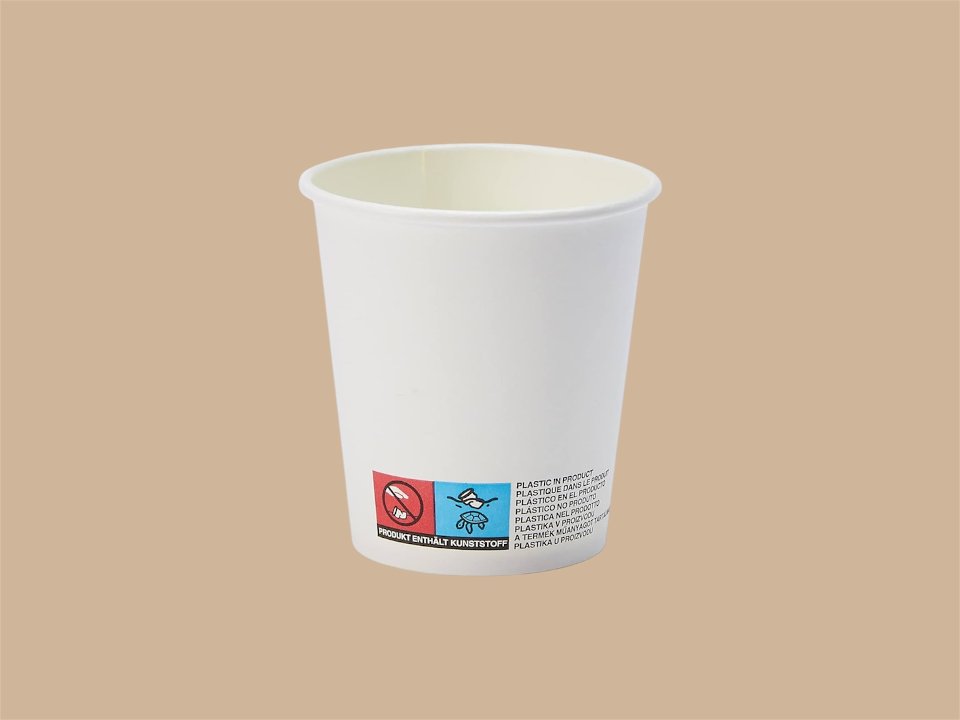 BICCHIERE IN CARTONCINO, 1000 PZ happiness avana/bianco