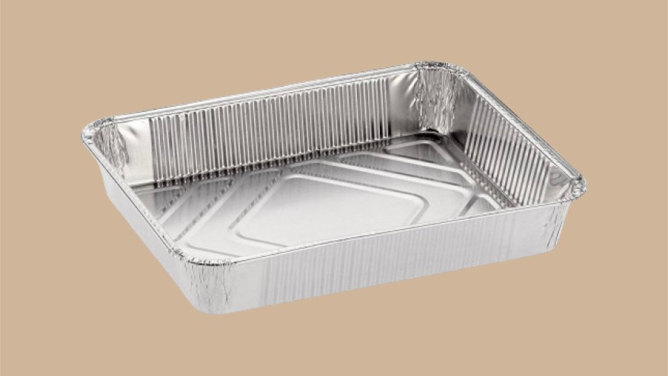 CONTENITORI IN ALLUMINIO 226x176x36mm, 10 CONFEZIONI DA 100 PZ cuki 4 porzioni