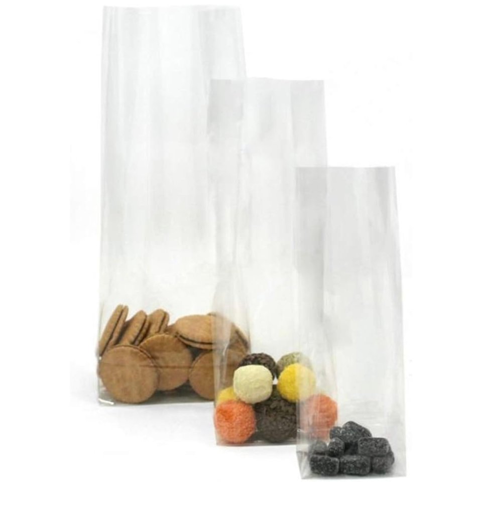 SACCHETTI POLIPROPILENE FONDO QUADRO CON BASE IN CARTA ,100 PZ New plast