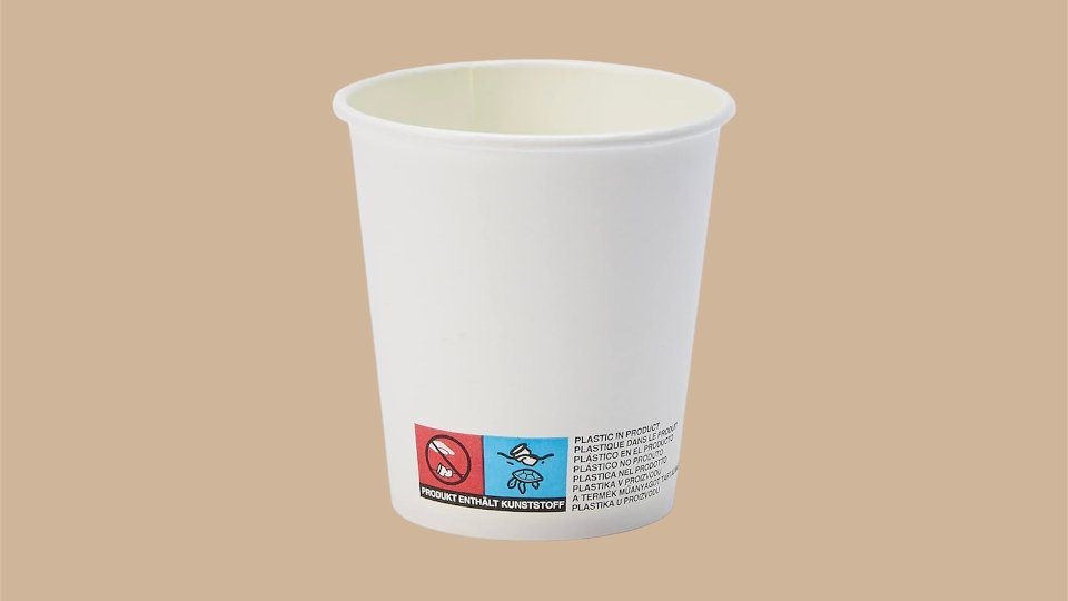BICCHIERE IN CARTONCINO 180 ML, 1500PZ happiness bianco