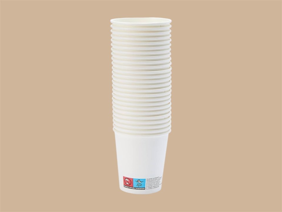 BICCHIERE IN CARTONCINO 180 ML, 1500PZ happiness bianco