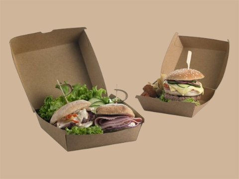 BOX KRAFT HAMBURGER, 50 PZ Leone