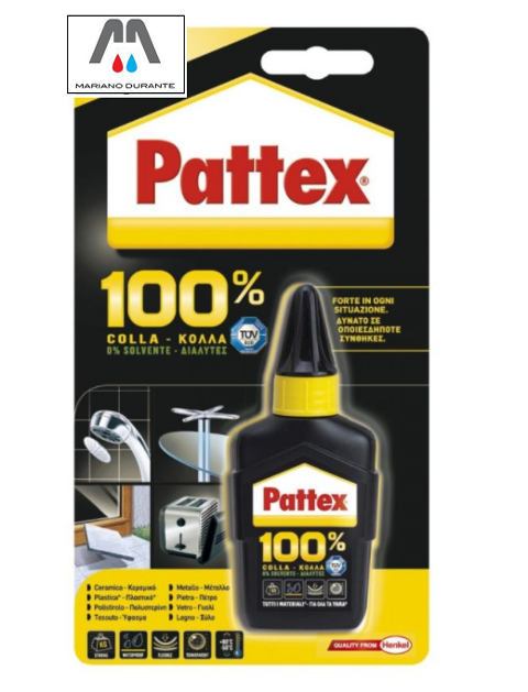 PATTEX 100% COLLA TUBETTO 50GR ADEVISO UNIVERSALE MULTIMATERIALE HENKEL 100%COLLA  1666124