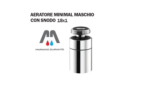 AERATORE ROMPIGETTO FILTRINO MINIMAL 360° MASCHIO CON SNODO 18X1 MASCHIO CROMATO TECOM AEMSN18