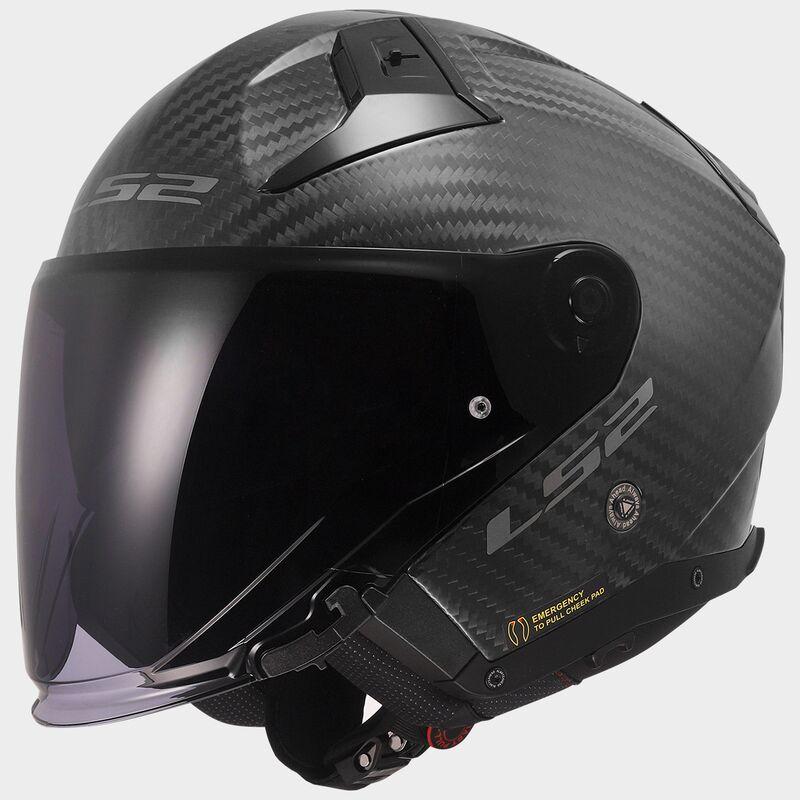 CASCO JET IN CARBONIO LS2 LS2 OF603 INFINITY II CARBON