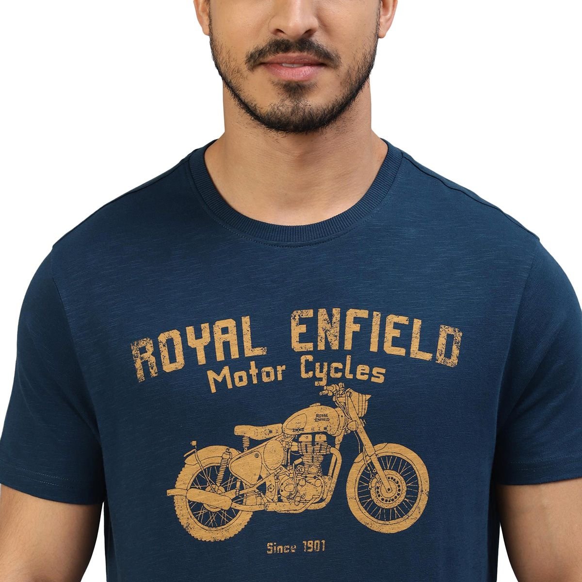 T-Shirt Royal Enfield Classic ROYAL ENFIELD Lino Stamp Blue