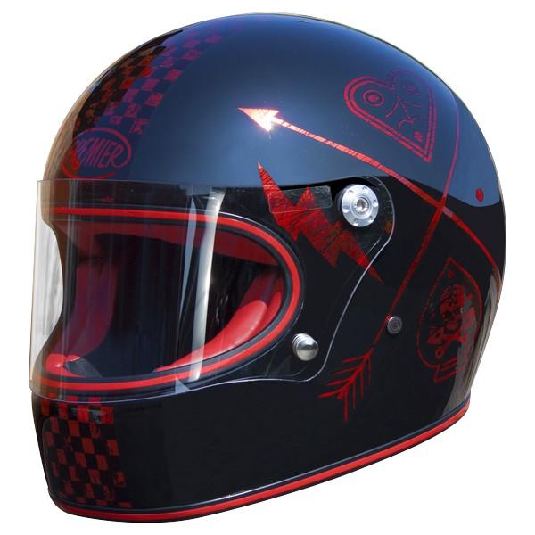 Casco integrale in fibra modello vintage   PREMIER   Premier Trophy BTR 8 BM Casco