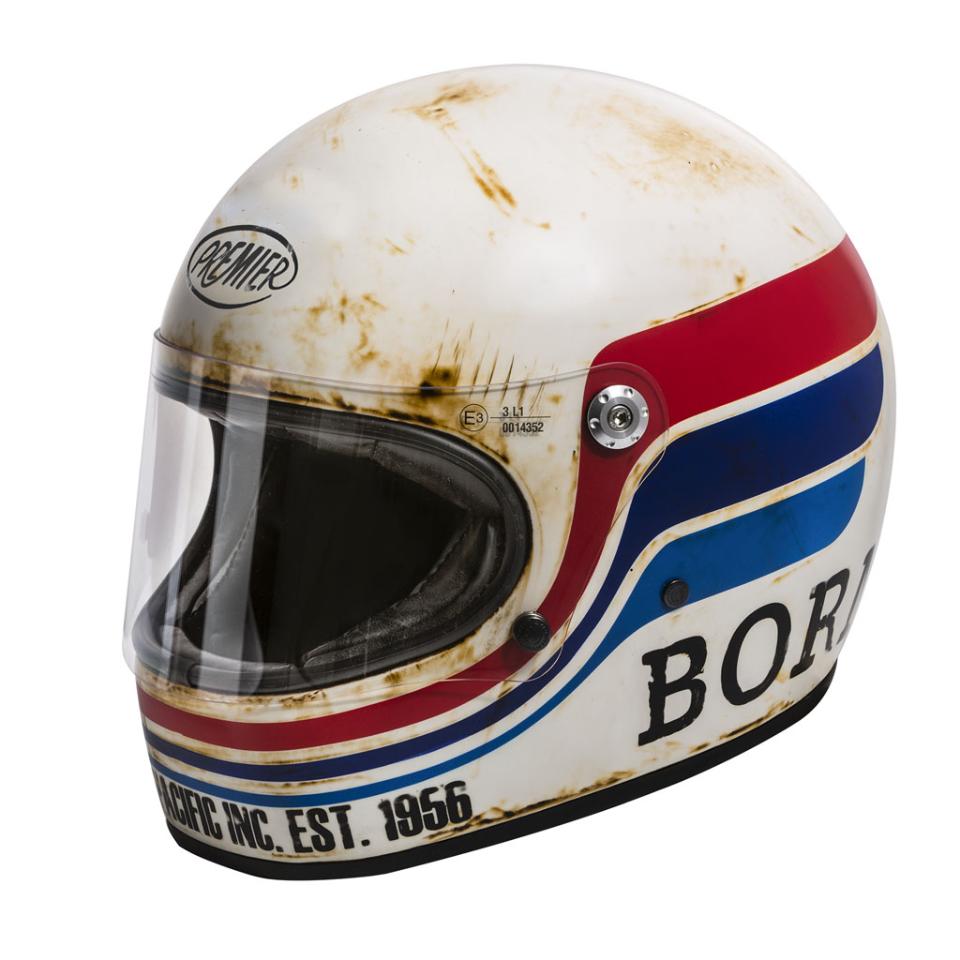 Casco integrale in fibra modello vintage   PREMIER   Premier Trophy BTR 8 BM Casco