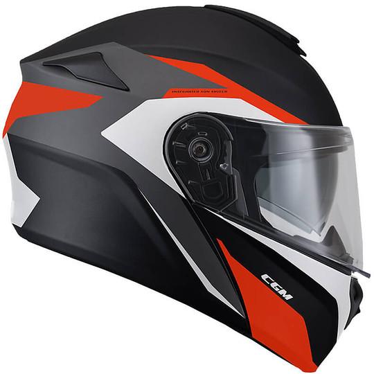 Casco modulare cgm 508A Nero Opaco rosso
