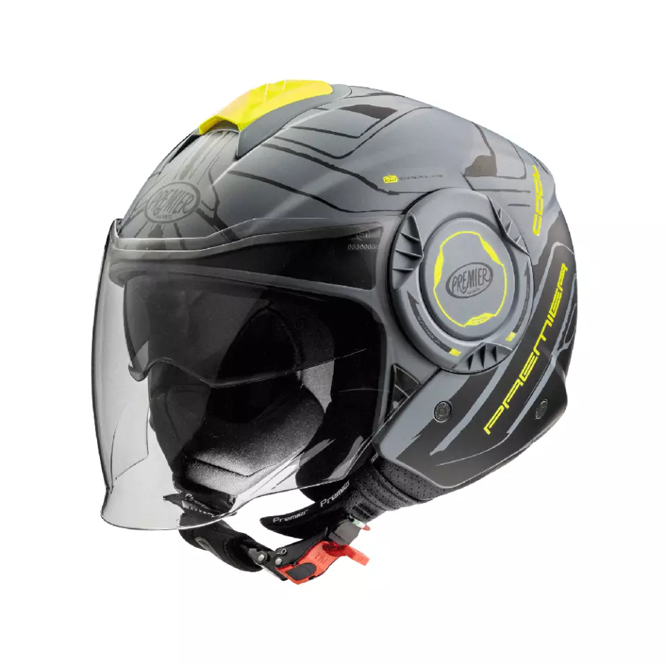 Casco Jet Moto Visiera Lunga Protezione UV Premier Cool Evo NT Y GREY BM PREMIER