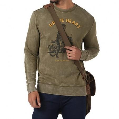 Felpa Da Uomo In Cotone Originale Royal Enfield Royal Enfield dark olive