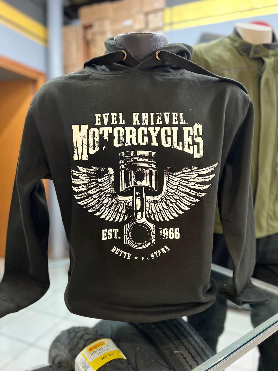 Felpa con cappuccio Evel Knievel Motorcycles Epic Black