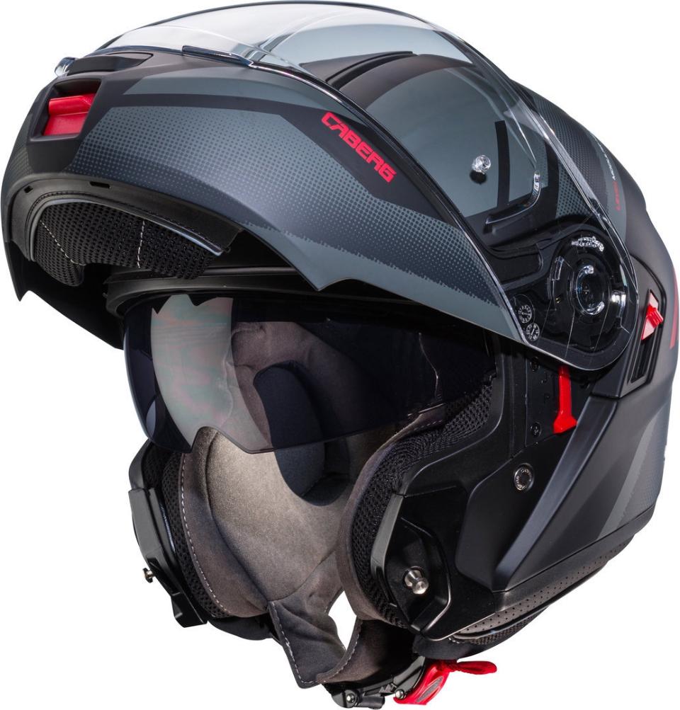 casco modulare apribile Caberg CABERG LEVO X MANTA NERO/ANTRACITE/ROSSO MATT BLACK/ANTHRACITE/RED CABERG LEVO X MANTA