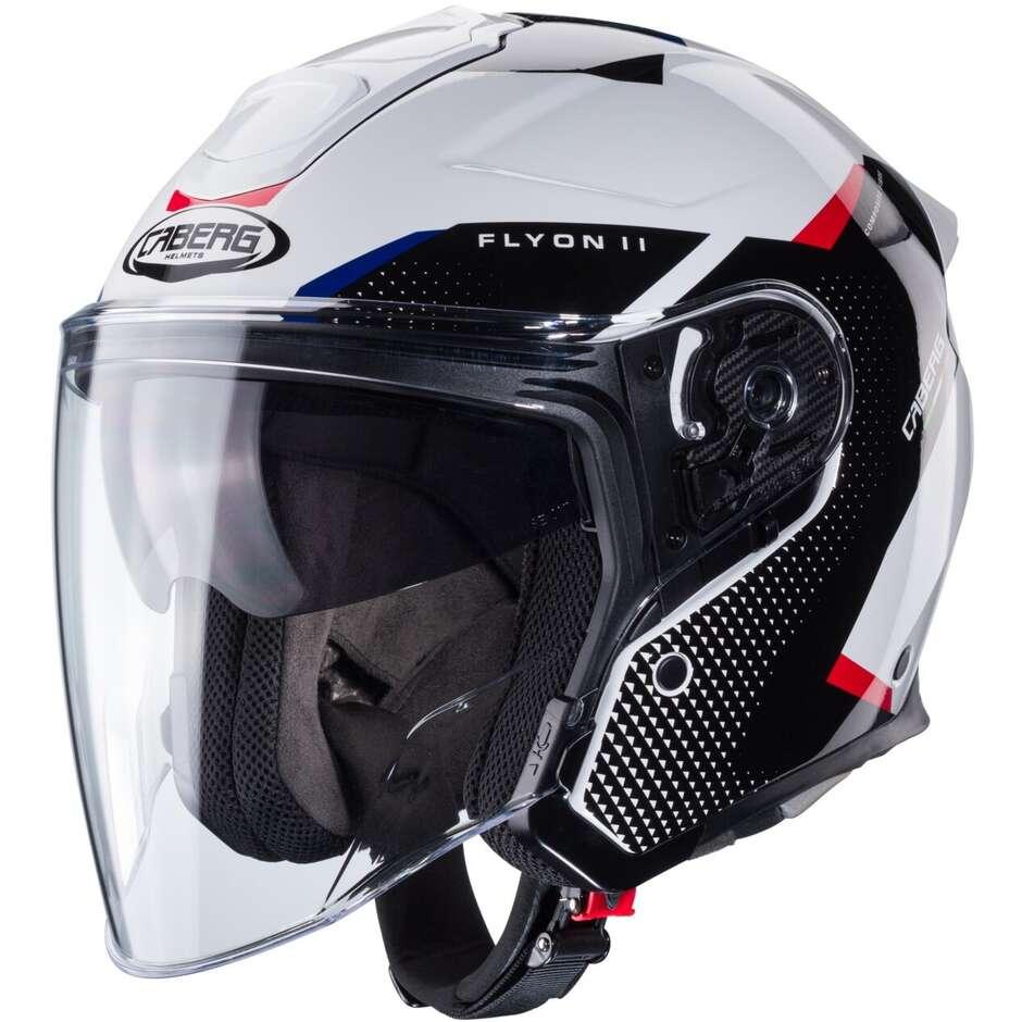 Casco Moto Jet Caberg FLYON II BOSS Bianco Rosso Blu Caberg FLYON II BOSS
