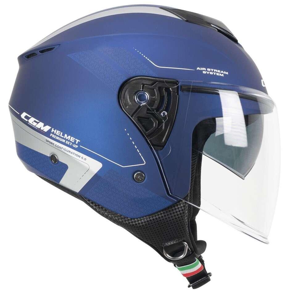 Casco Moto Jet CGM 126G IPER CITY Blu argento satinato cgm 126g iper city