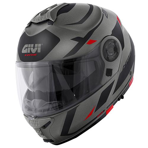CASCO MODULARE GIVI X21 TITANIO OPACO NERO ROSSO GIVI HX21