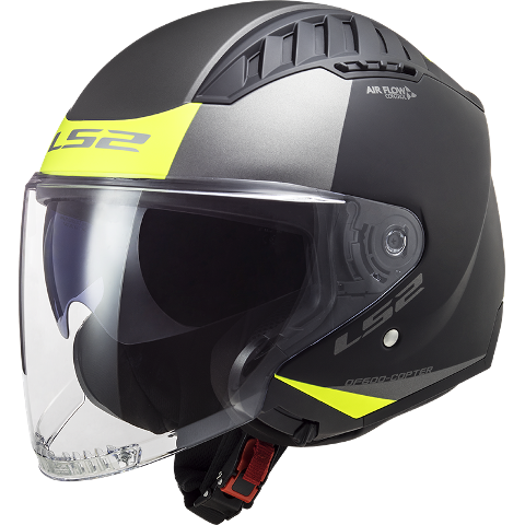 casco jet visiera lunga e visiera parasole copter urbane LS2 COPTER OF600