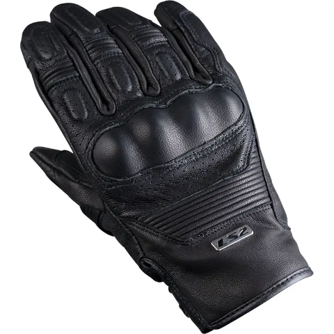guanto in pelle elasticizzato modello vintage con protezioni e dito compatibile per touchscreen LS2 DUSTER