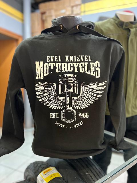 Felpa con cappuccio Evel Knievel Motorcycles Epic Black