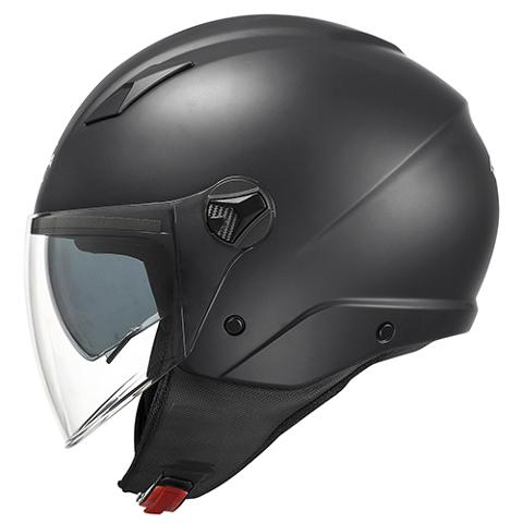 Casco demi jet NERO OPACO in materiale termoplastico pratico e leggero KAPPA KV57