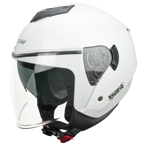 Casco Jet Cgm 125A VIPER MONO Bianco New Visiera Lunga e Parasole cgm viper mono