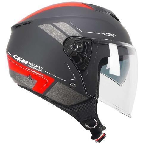 Casco Moto Jet CGM 126G IPER CITY Nero Rosso opaco cgm 126g iper city