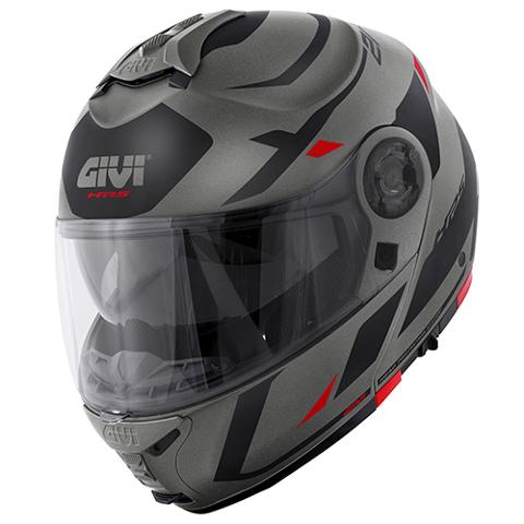 CASCO MODULARE GIVI X21 TITANIO OPACO NERO ROSSO GIVI HX21