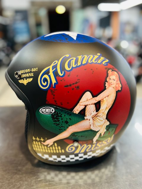 Casco jet modello  pin up  vintage / retro PREMIER pin up vintage