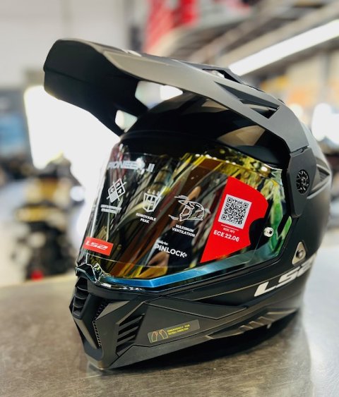 casco adventure matt black LS2 Pioneer II MX702