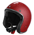 Casco jet modello   vintage / retro   GLITTER RED | GLOSSY vintage