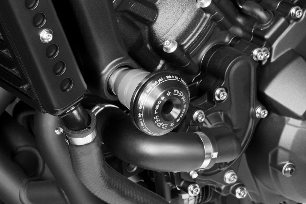 TAMPONI PARAMOTORE IN ALLUMINIO PER MOTO DE PRETTO MOTO YAMAHA  MT09-FZ09-2014/2016