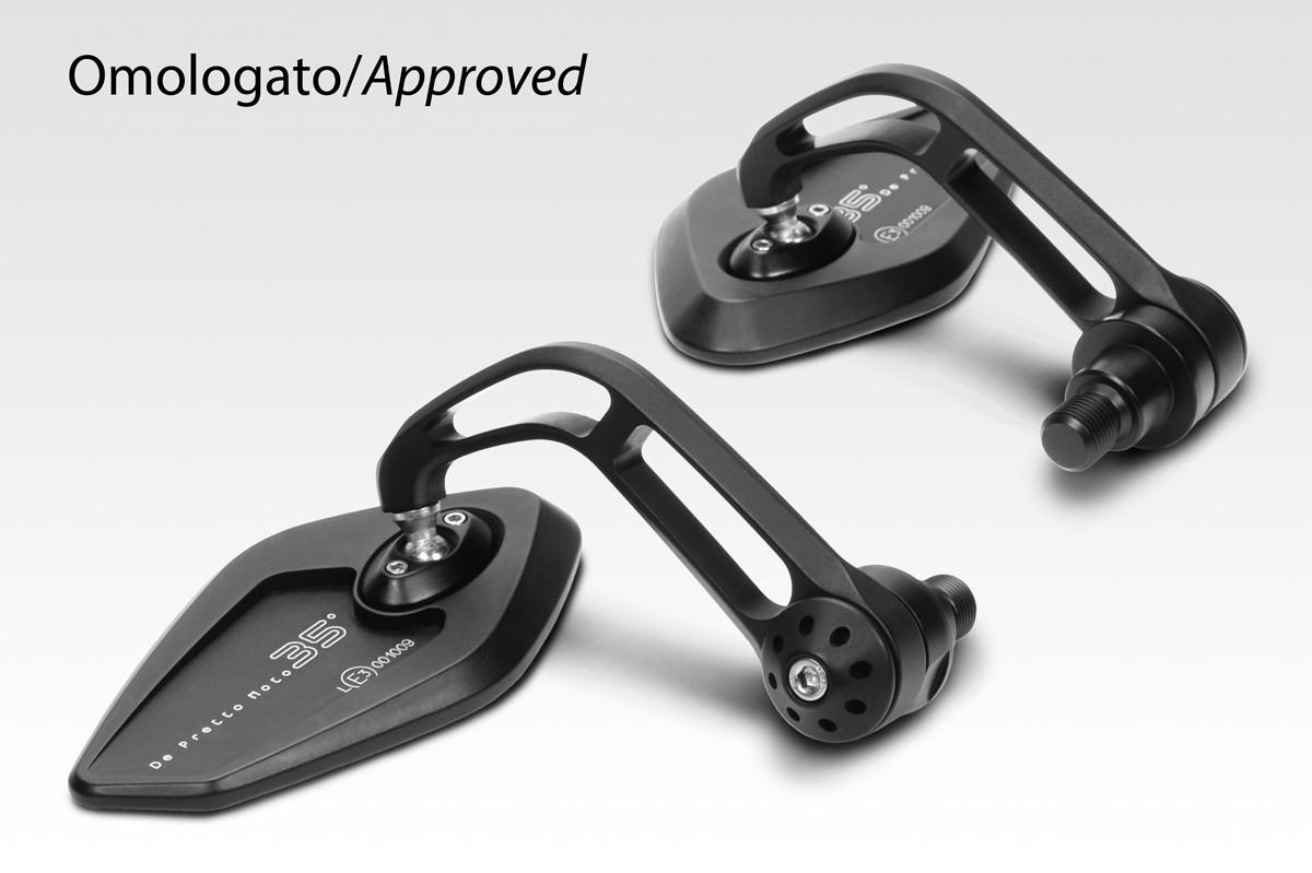Kit Specchietti MT07-FZ07 2018/2020 De Pretto Moto Revenge SS Alluminio Anodizzato Ricavato Dal Pieno Nero