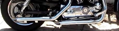 Scarico marmitta   slip-on taglio finale obliquo MOTORCYCLE STOREHOUSE Slash Cut drag pipe cromato  per  XL 1200 & 883   2004/2013