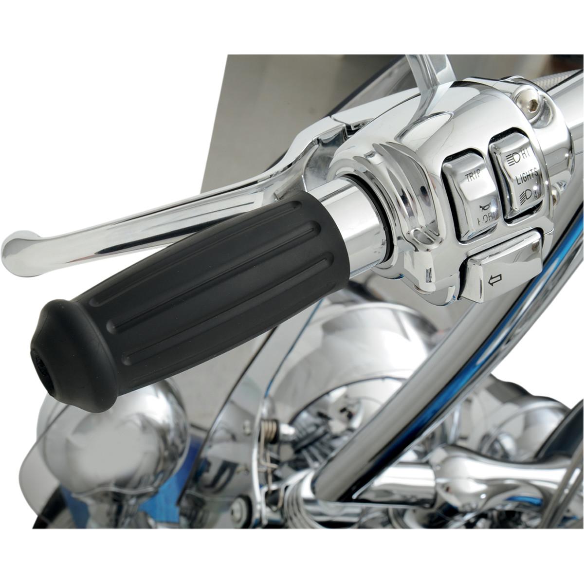 MANOPOLE DRAG GRIPS VINTAGE TOURING CHROME/RUBBER throtter by wire
