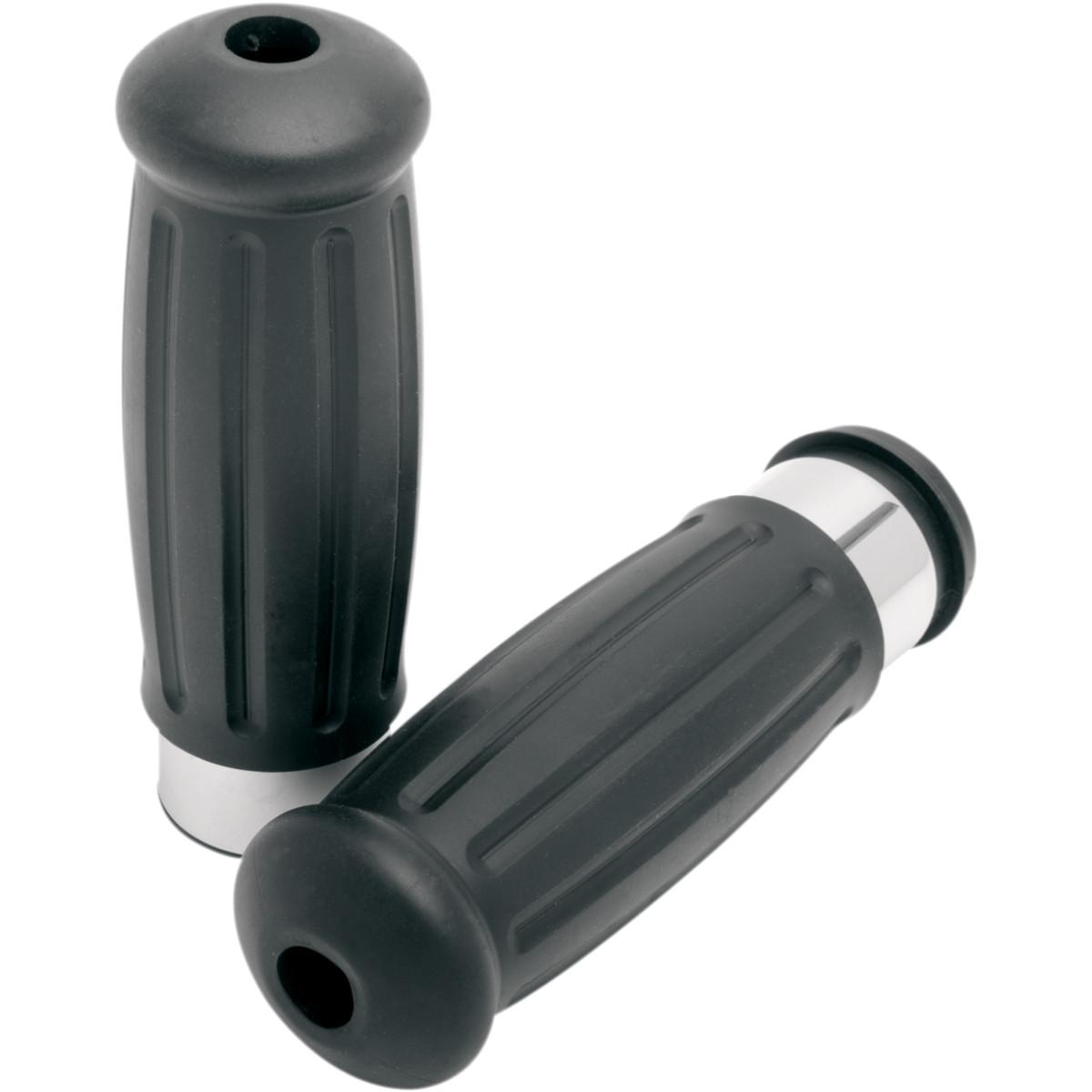 MANOPOLE DRAG GRIPS VINTAGE TOURING CHROME/RUBBER throtter by wire