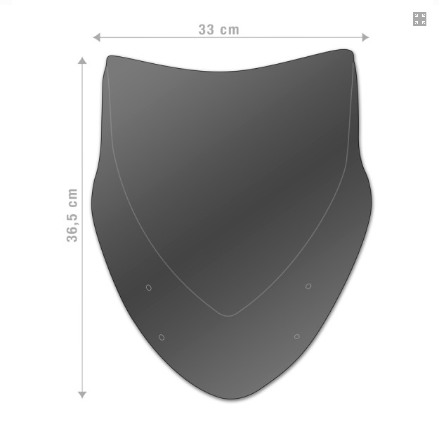 Cupolino Parabrezza Yamaha MT07 Tracer 2018 - 2019 Barracuda Plexiglass semitrasparente colore fume' scuro