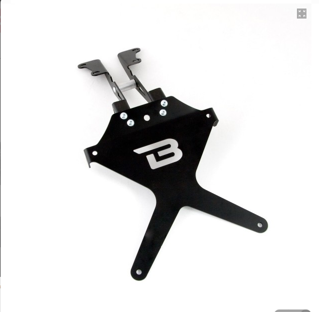 Kit Targa  Portatarga  Regolabile  Yamaha  Tracer 900 / GT Barracuda Reclinabile Alluminio anodizzato nero con snodo in acciaio
