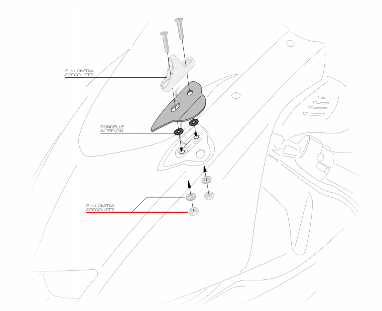 Adattatori Specchi Yamaha R6 2017-2019 Barracuda Specifici per Retrovisori SKIN-XR E SKIN-XR INDICATOR.