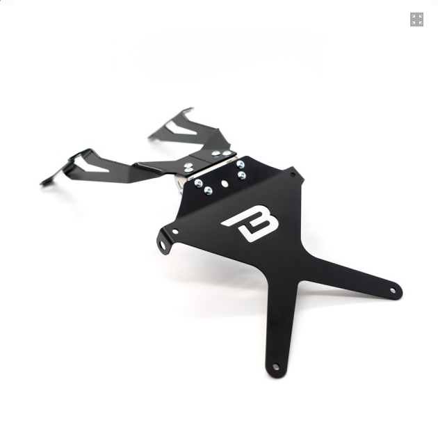 Kit Targa  Portatarga  Regolabile  Honda CB650F 2017-2019 Barracuda Reclinabile Alluminio anodizzato nero con snodo in acciaio