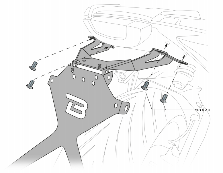 Kit Targa  Portatarga  Regolabile  Honda CB650R 2019 Barracuda Specifico Per Frecce Originali Reclinabile Alluminio anodizzato nero con snodo in acciaio