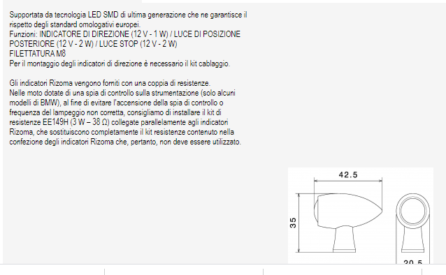 Freccia in alluminio multi funzione      ( FRECCIA STOP E POSIZIONE ) RIZOMA CLUB S