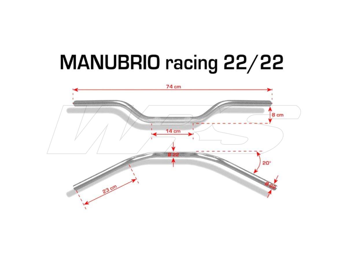 Manubrio in alluminio  universali per moto diametro 22mm  BARRACUDA  cafe racer