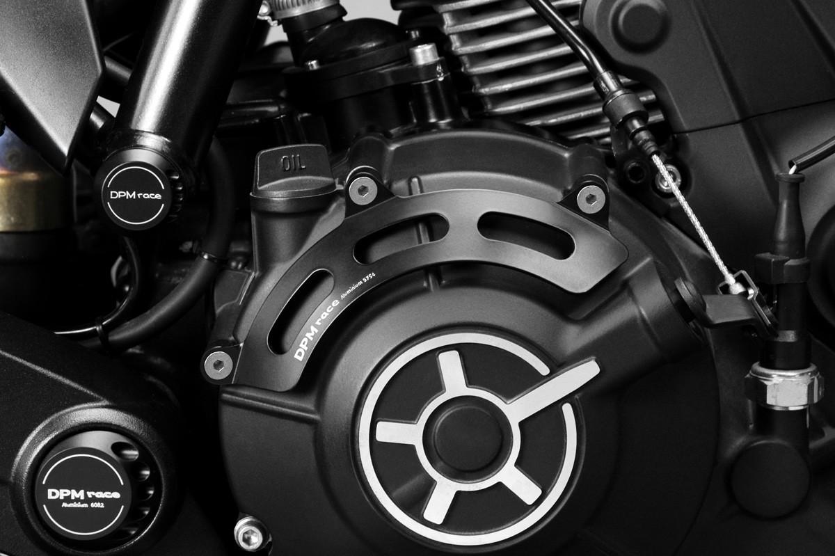 Protezione Carter Frizione Ducati Scrambler 800 2015 De Pretto Moto Alluminio Anodizzato Ricavato Dal Pieno Nero