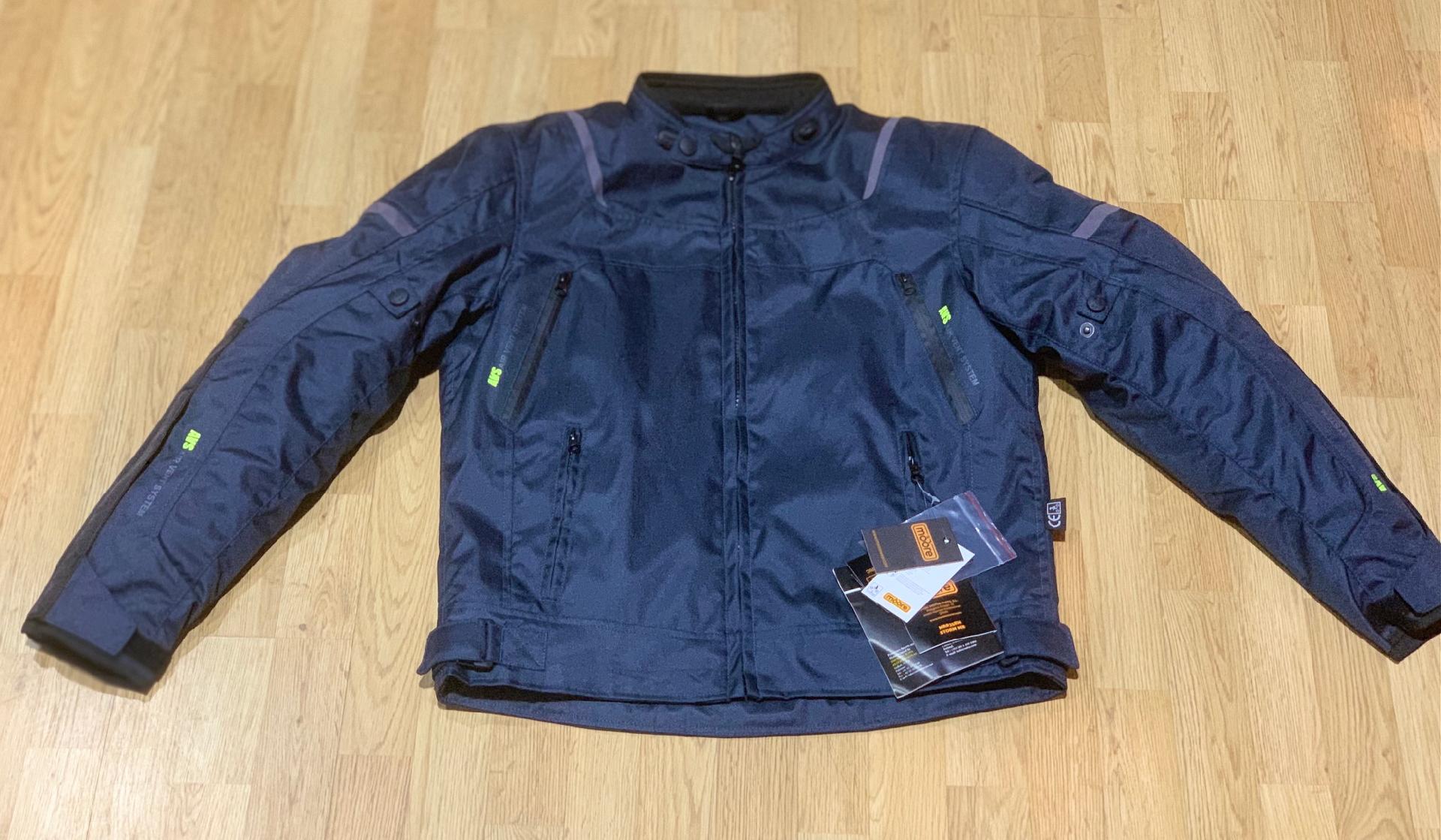 Giacca Moto con protezioni omologate MOORE STORM Nero Giallo Impermeabil Interno Termico St