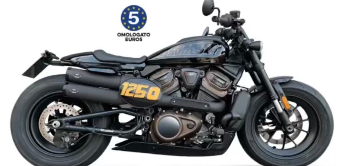 Scarico slip-on Harley  Davidson sportster 1250   Euro 5   OMOLOGATO mcj MCJ IMPIANTO DI SCARICHI COMPLETO NERO PER SPORTSTER S 1250