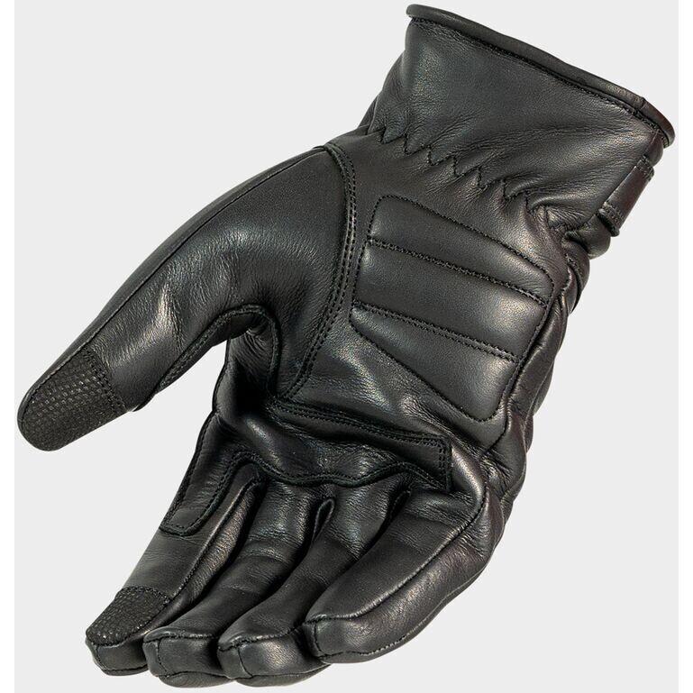 Guanti Moto Corti In Pelle Goldtop – Cafe Racer Con Fodera In Pile Rosso, Protezione Knox, Vestibilità Aderente, Nero